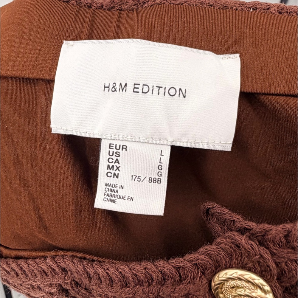 H&M Brown Crochet Midi Skirt with Gold Buttons - Picture 3 of 5